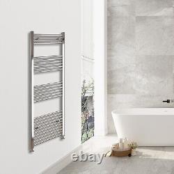 Bathroom Straight Curved Heated Towel Rail Radiator Chrome Black Free Valves