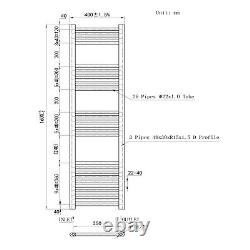 Bathroom Straight Curved Heated Towel Rail Radiator Chrome Black Free Valves