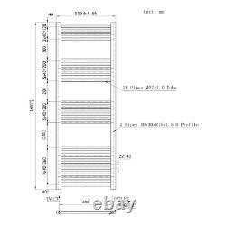 Bathroom Straight Curved Heated Towel Rail Radiator Chrome Black Free Valves