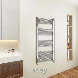 Bathroom Straight Curved Heated Towel Rail Radiator Chrome Free Valve Include