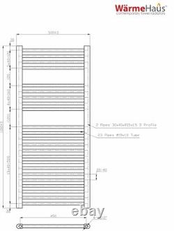 Bathroom Straight Heated Towel Radiator Ladder Rail Rad 1100 x 500 Chrome Warmer