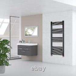 Bathroom Straight Heated Towel Rail Radiator Chrome Black Ladder Warmer