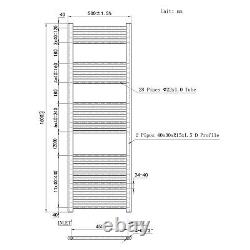 Bathroom Straight Heated Towel Rail Radiator Chrome White All Size Free Valve