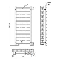 Bathroom Straight Heated Towel Rail Radiator Gunmetal 800, 1200, 1600 x 500 mm
