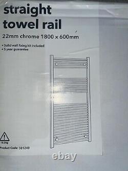 Bathroom Straight Heated Towel Rail Radiator Ladder Warmer Heating 1800 X 600