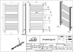 Bathroom Straight Heated Towel Rail Radiator Stainless Steel All Sizes