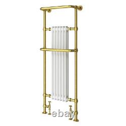 Bathroom Tall Gold Heated Towel Rail Traditional Column Designer 150x59cm