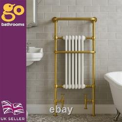 Bathroom Tall Gold Heated Towel Rail Traditional Column Designer 150x59cm