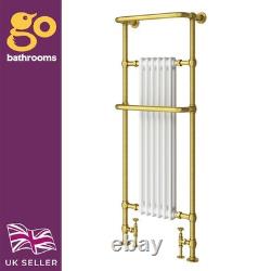 Bathroom Tall Gold Heated Towel Rail Traditional Column Designer 150x59cm