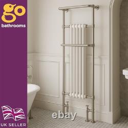 Bathroom Tall Nickel Heated Towel Rail Traditional Column Designer 150x59cm