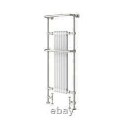 Bathroom Tall Nickel Heated Towel Rail Traditional Column Designer 150x59cm