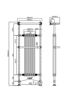 Bathroom Tall Nickel Heated Towel Rail Traditional Column Designer 150x59cm