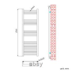 Bathroom Towel Radiator Chrome Straight Heater Ladder Warmer Central Heating Rad