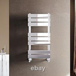 Bathroom Towel Rail Radiator Designer Flat Panel Heated Rad Chrome White Black