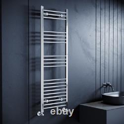 Bathroom Towel Rail Radiator ELEGANT Chrome Straight Heated Rad With Heating Bar