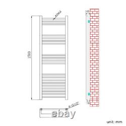 Bathroom Towel Rail Radiator ELEGANT Chrome Straight Heated Rad With Heating Bar