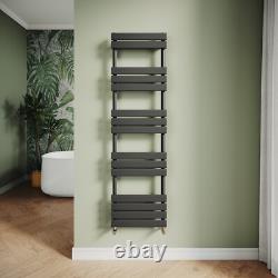 Bathroom Towel Rail Radiator Flat Panel Warmer Heater Black Rads 1600 x 450