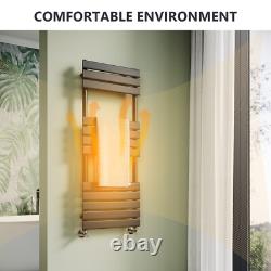 Bathroom Towel Rail Radiator Flat Panel Warmer Heater Black Rads 1600 x 450