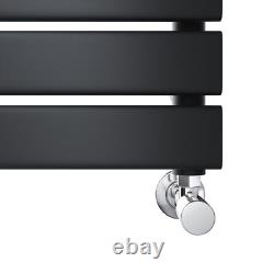 Bathroom Towel Rail Radiator Flat Panel Warmer Heater Black Rads 1600 x 450