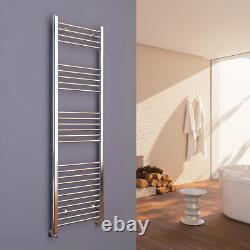 Bathroom Towel Rail Radiator Straight Chrome Heated Ladder Rads With Valves