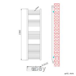 Bathroom Towel Rail Radiator Straight Chrome Heated Ladder Rads With Valves