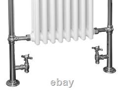 Bathroom Traditional Column Heated Towel Rail Radiator 952 x 659mm Chrome White