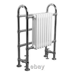 Bathroom Traditional Heated Towel Rail Radiator 904mm x 674mm Chrome & White