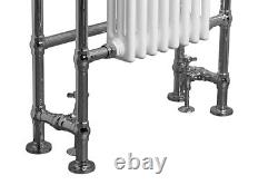 Bathroom Traditional Heated Towel Rail Radiator 904mm x 674mm Chrome & White