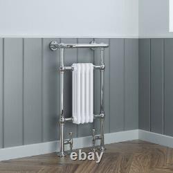Bathroom Traditional Heated Towel Rail Radiator Designer 952x479mm Chrome White