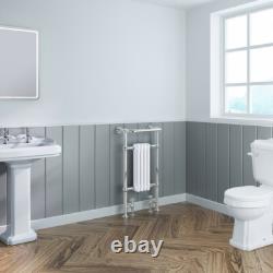 Bathroom Traditional Heated Towel Rail Radiator Designer 952x479mm Chrome White