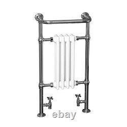Bathroom Traditional Heated Towel Rail Radiator Designer 952x479mm Chrome White
