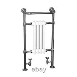 Bathroom Traditional Victorian Heated Towel Rail Column Radiator White Chrome