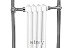 Bathroom Traditional Victorian Heated Towel Rail Column Radiator White Chrome