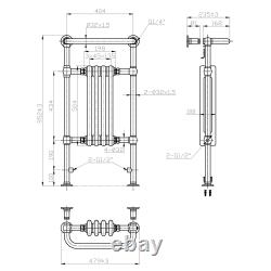 Bathroom Traditional Victorian Heated Towel Rail Column Radiator White Chrome