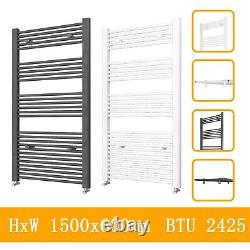 Bathroom White Anthracite Straight Heated Towel Rail Radiator Free Valve