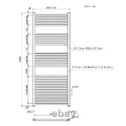 Bathroom White Anthracite Straight Heated Towel Rail Radiator Free Valve