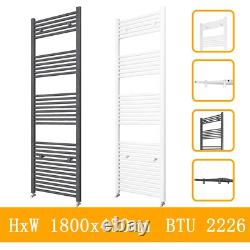 Bathroom White Anthracite Straight Heated Towel Rail Radiator Free Valve Include