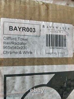 Bayswater Clifford Towel Rail / Radiator 963mm X 540mm X 230mm Chrome & White