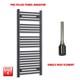 Black 1200 X 500 Mm Electric Heated Towel Rail Radiator Bathroom Prefilled Wifi