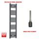 Black 1400 X 300 Mm Electric Heated Towel Rail Radiator Bathroom Prefilled Wifi