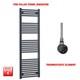 Black 1600 X 600 Mm Electric Heated Towel Rail Radiator Bathroom Prefilled Wifi