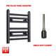 Black 400 X 300 Mm Electric Heated Towel Rail Radiator Bathroom Prefilled Wifi