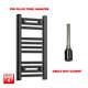 Black 600 X 300 Mm Electric Heated Towel Rail Radiator Bathroom Prefilled Wifi