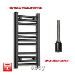 Black 600 x 300 mm Electric Heated Towel Rail Radiator Bathroom Prefilled WIFI