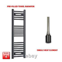 Black 800 x 300 mm Electric Heated Towel Rail Radiator Bathroom Prefilled WIFI