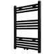 Black Bathroom Central Heating Towel Rail Radiator Straight 500x764mm Vidaxl