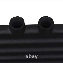 Black Bathroom Central Heating Towel Rail Radiator Straight 500x764mm vidaXL