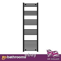 Black Bathroom Heated Radiator Towel Rail Ladder Design 1600x500