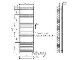 Black Bathroom Heated Radiator Towel Rail Ladder Design 1600x500