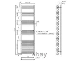 Black Bathroom Heated Radiator Towel Rail Ladder Design 1800x500